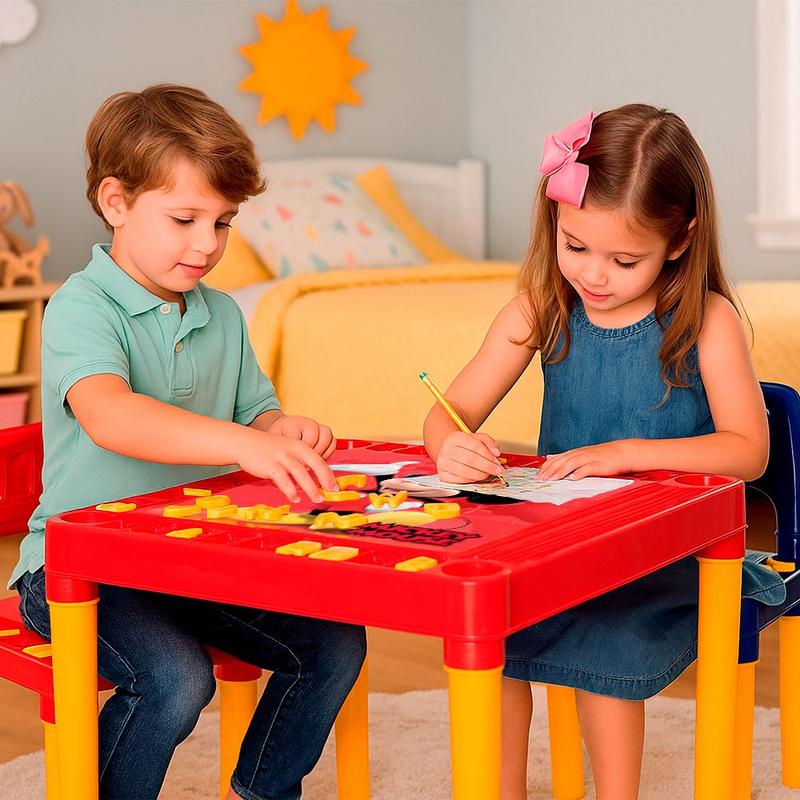 Mesa Infantil Com Cadeira Plástico Tritec Mickey Mouse - Conjunto